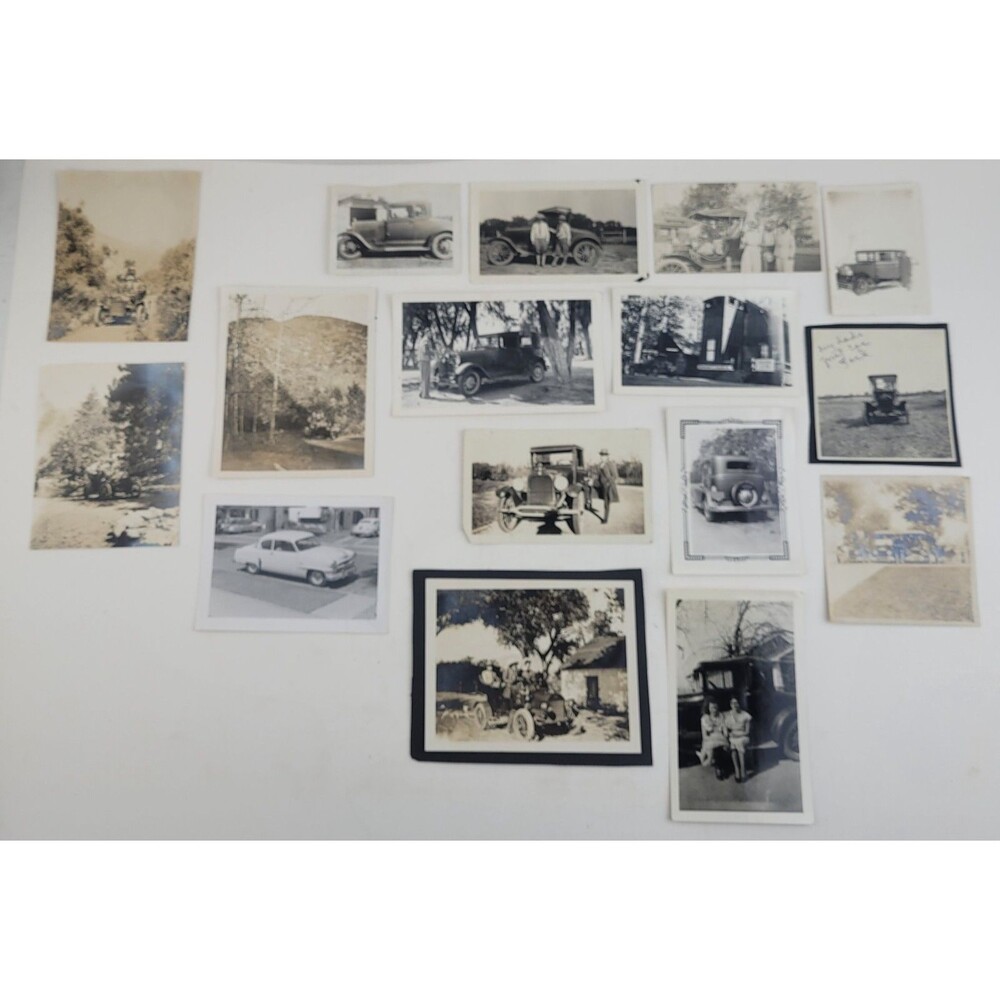 Lot Of 16 1920s Old Antique Photographs of Classic Cars & People